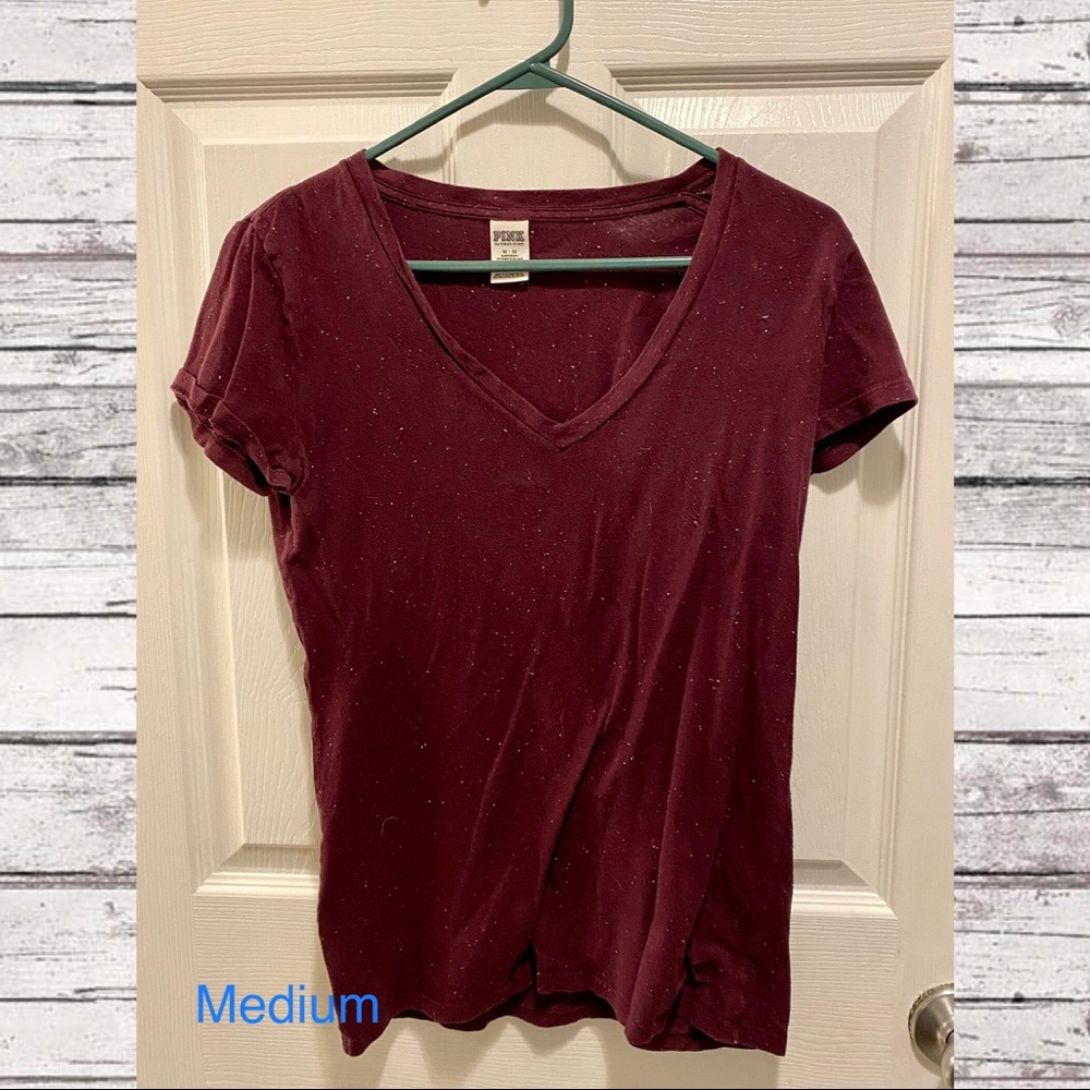 Maroon V-Neck Tee